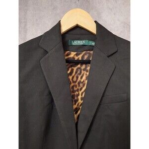 Ralph Lauren Blazer Women Sz 4 One Button Black Classic Preppy Old Money Career